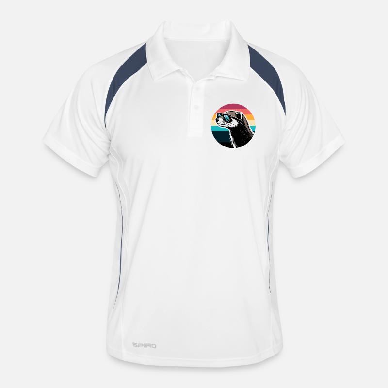 Furet silhouette rétro Arc en Ciel Polo respirant Homme