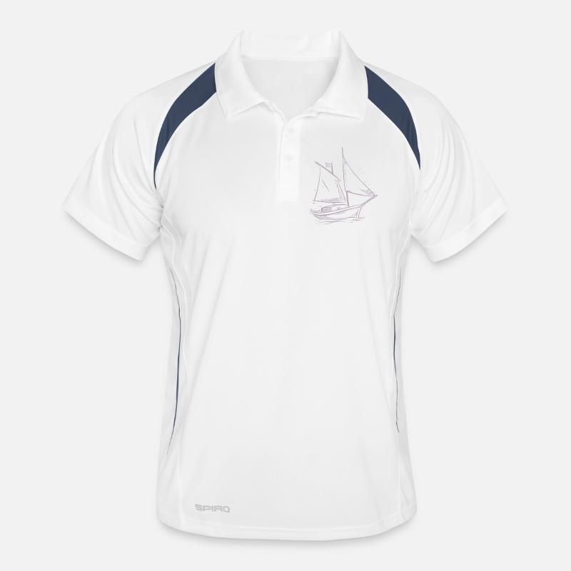 Sailing Adventure Silhouette: Elegant Sailors Men's Polo breathable