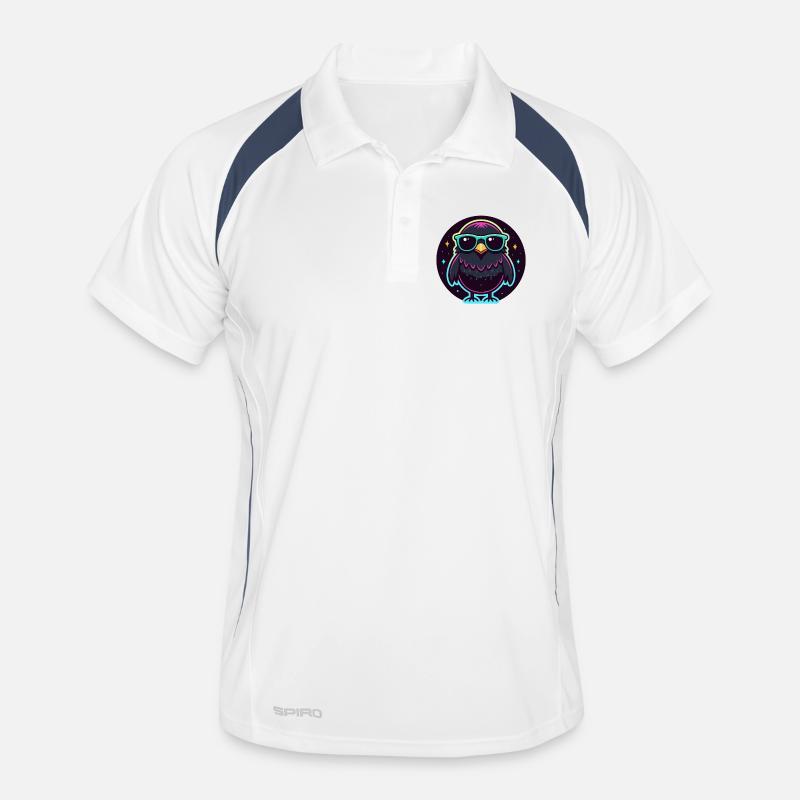 Neon black owl flashy glasses Men's Polo breathable
