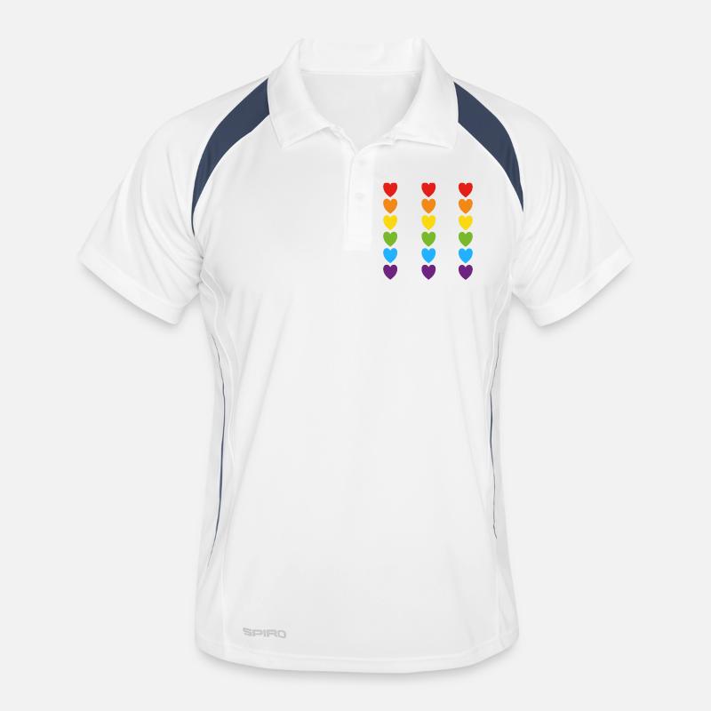 Pride Rainbow Hearts - Men's Polo breathable - white/navy