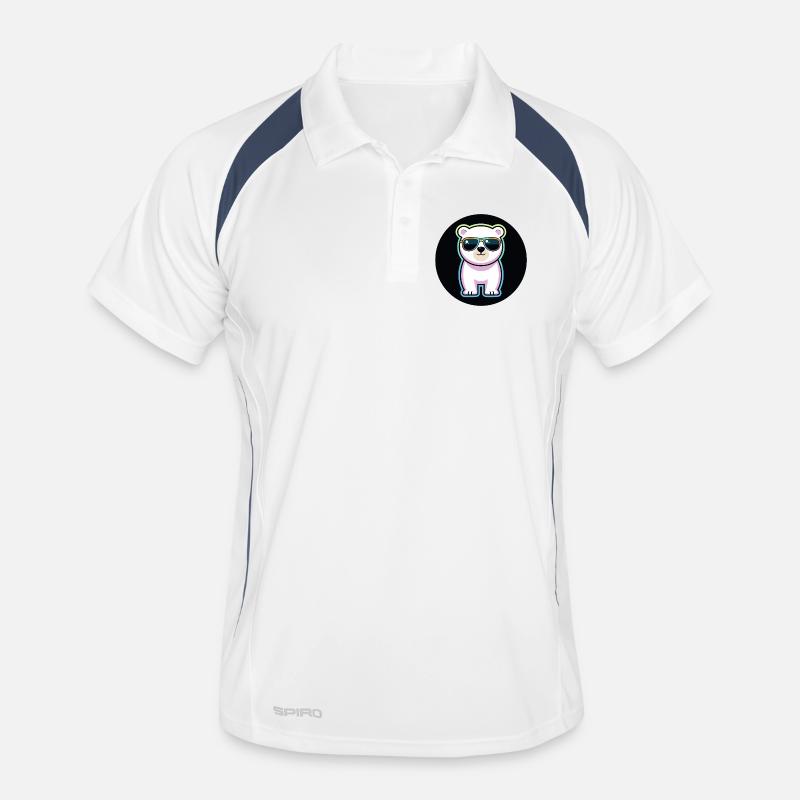 Pastel white neon bear sunglasses Men's Polo breathable