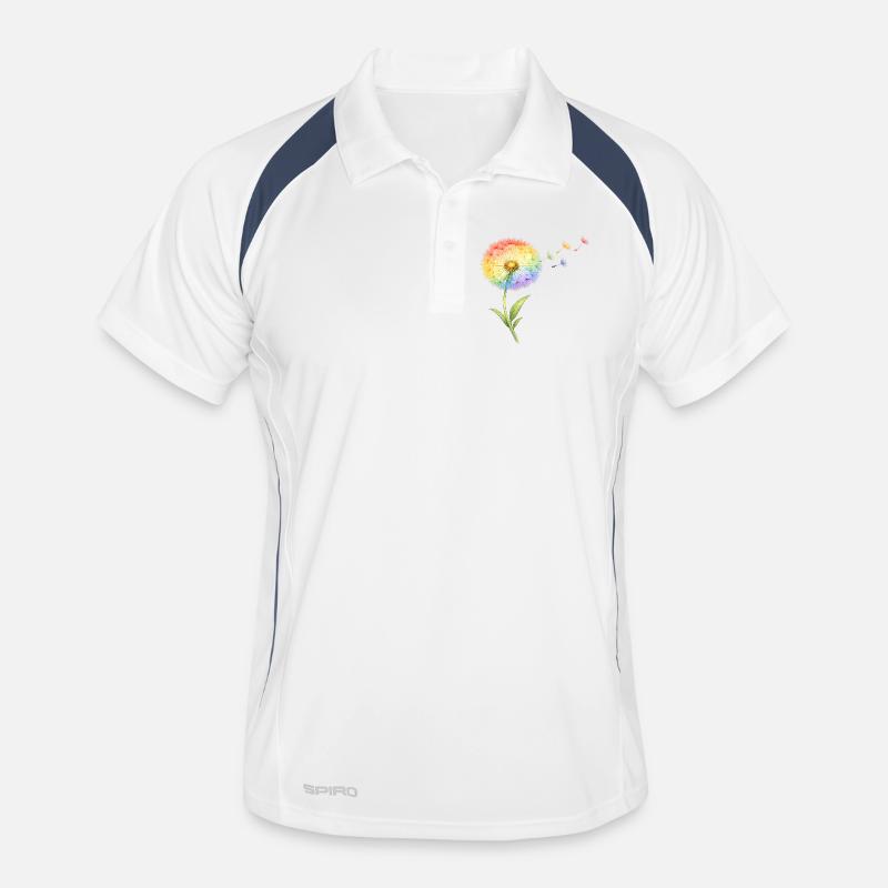 Rainbow Dandelion - Men's Polo breathable - white/navy