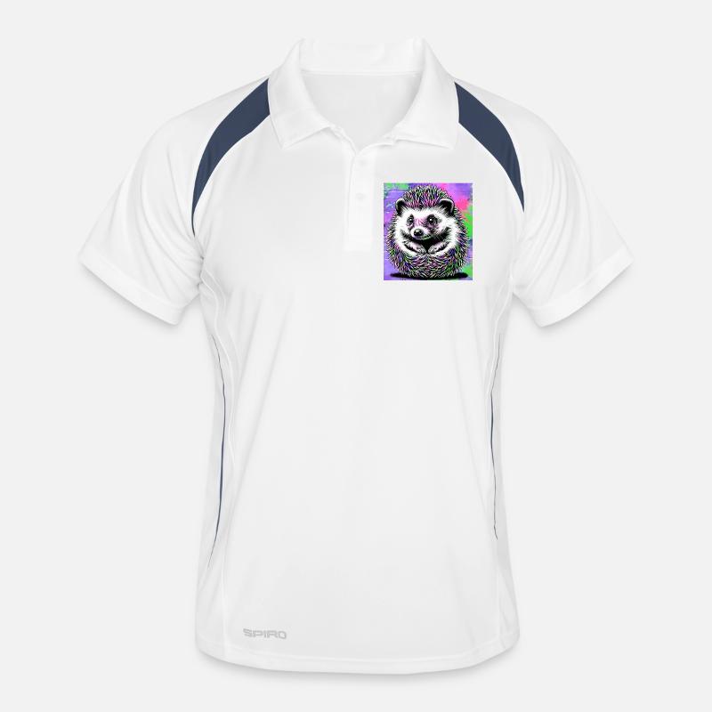 Igel - Männer Polo atmungsaktiv - Weiß/Navy