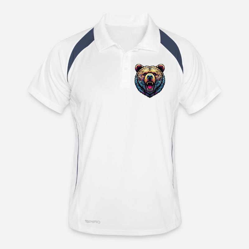Ours féroce en colère Polo respirant Homme