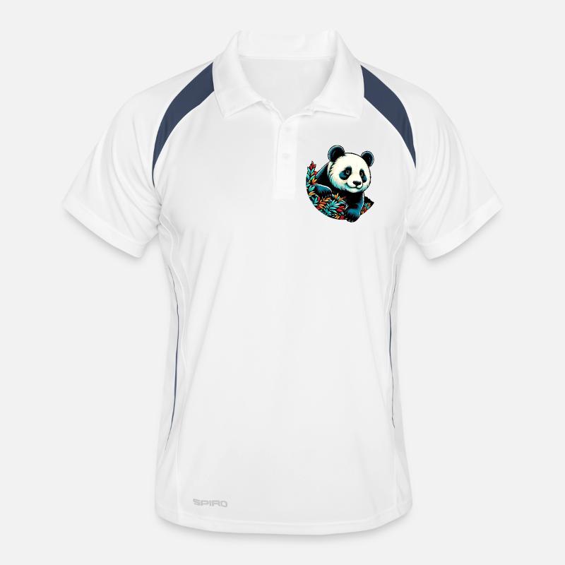 Panda - Men's Polo breathable - white/navy