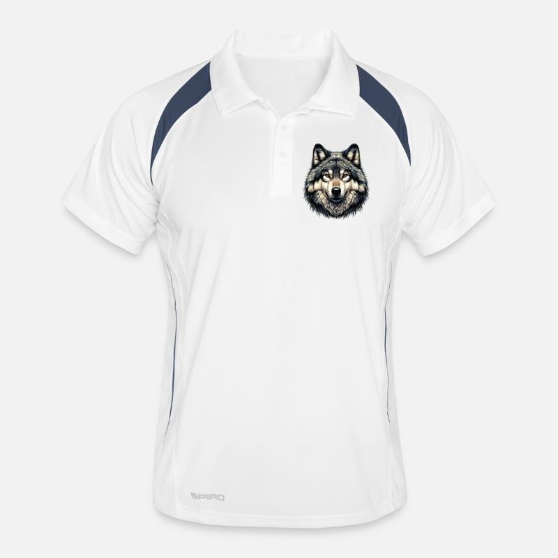 Wolf - Männer Polo atmungsaktiv - Weiß/Navy