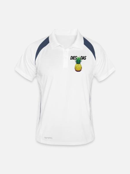 C’est l’ananas - Polo respirant Homme - blanc/marine - Devant
