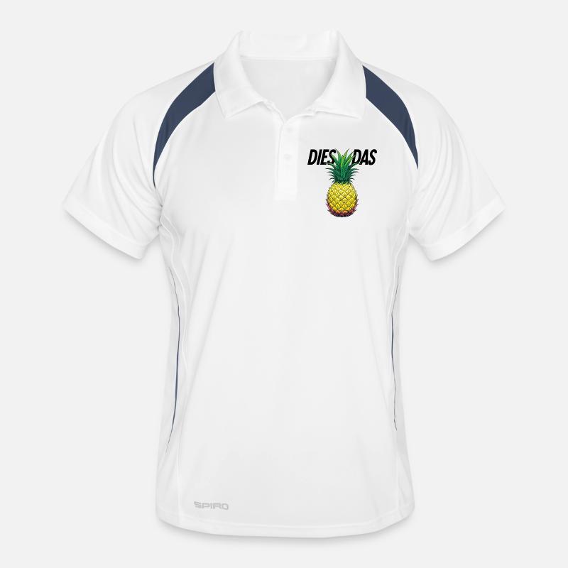 Dies Das Ananas - Männer Polo atmungsaktiv - Weiß/Navy