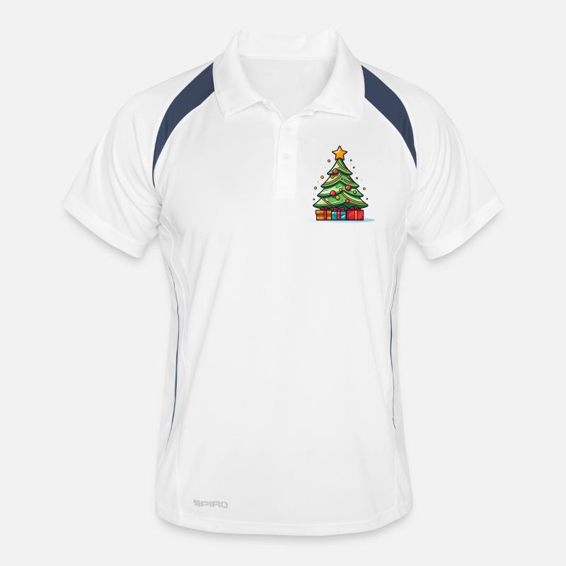 Lebendiger Weihnachtsbaum mit Geschenkpracht Männer Polo atmungsaktiv