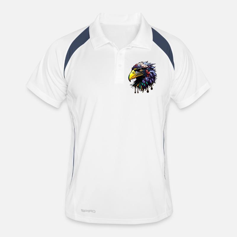 Colorful eagle with bright feathers Men's Polo breathable