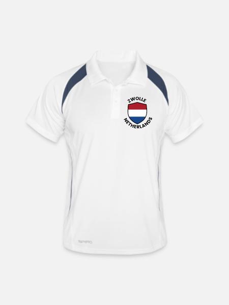Zwolle Flag Shield - Men's Polo breathable - white/navy - Front