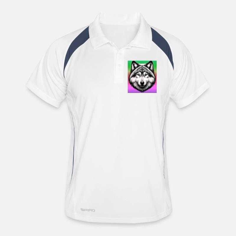 Wolf - Men's Polo breathable - white/navy