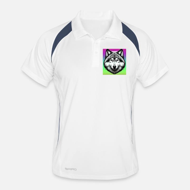 Wolf - Men's Polo breathable - white/navy