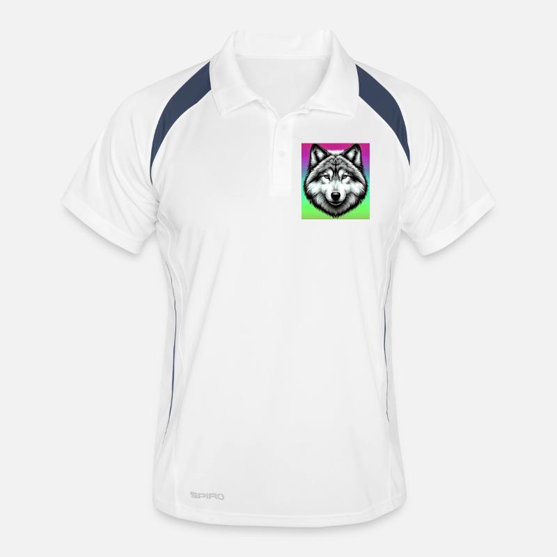 Wolf - Männer Polo atmungsaktiv - Weiß/Navy