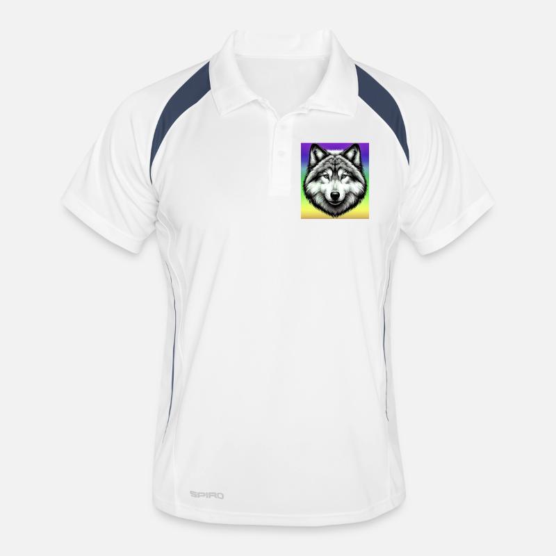 Wolf - Männer Polo atmungsaktiv - Weiß/Navy