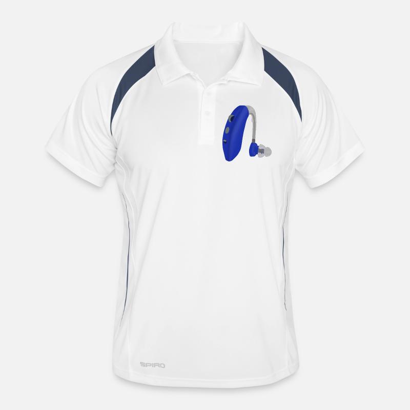 Une aide auditive bleue Polo respirant Homme