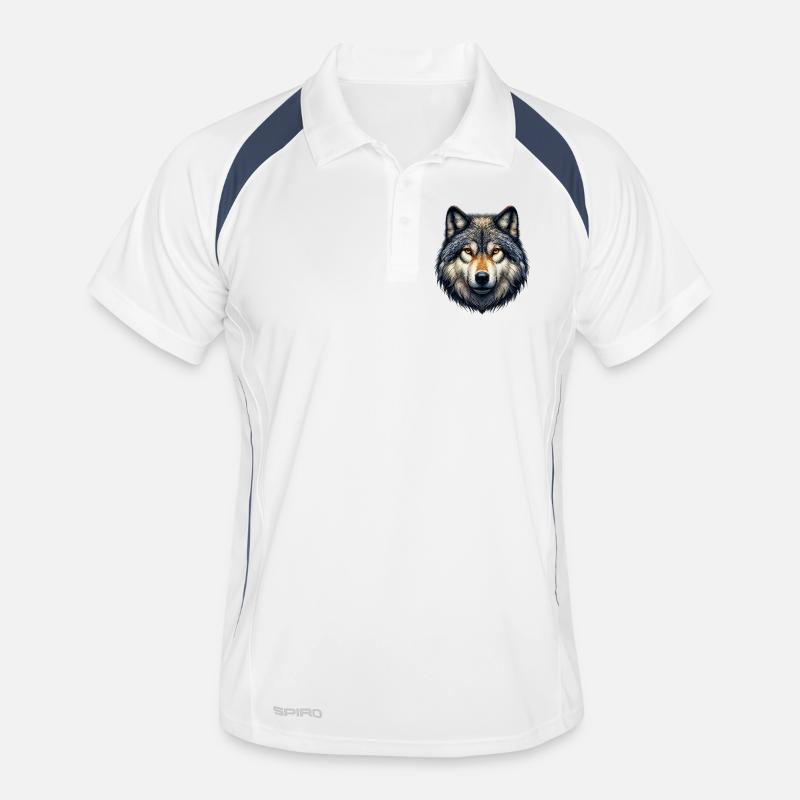 Wolf - Männer Polo atmungsaktiv - Weiß/Navy