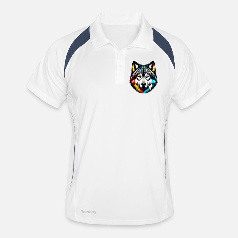 Wolf - Männer Polo atmungsaktiv - Weiß/Navy