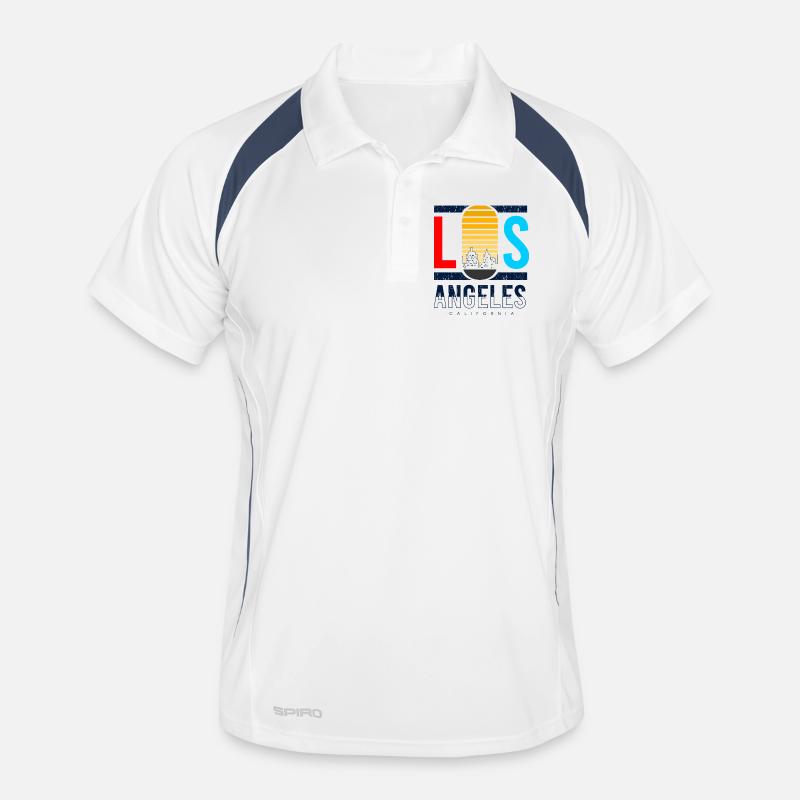 Los Angeles Skyline Retro Design Männer Polo atmungsaktiv
