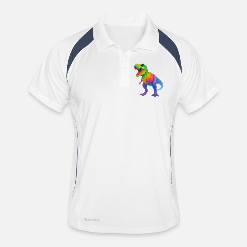 Colorful Gradient Dinosaur Men's Polo breathable