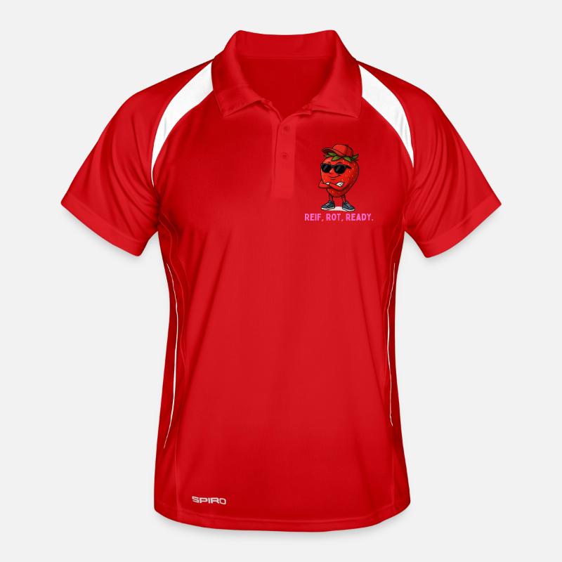 Reif Rot Ready Erdbeere-Maskottchen Männer Polo atmungsaktiv