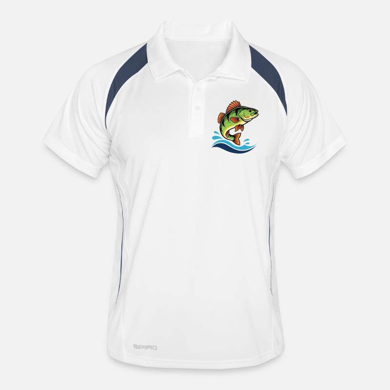 Pêche colorée à la perche Polo respirant Homme