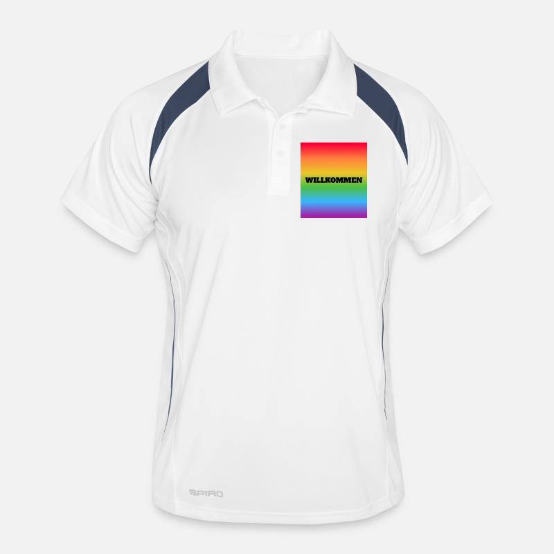 Willkommen Rainbow Welcome Männer Polo atmungsaktiv