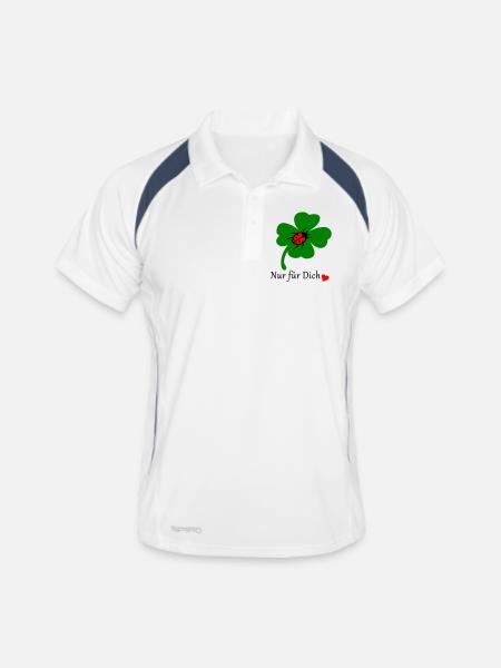 Shamrock with ladybug - Men's Polo breathable - white/navy