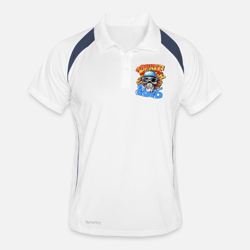 Skull Pensioner 2026 Graffiti Néon Pop Art Polo respirant Homme