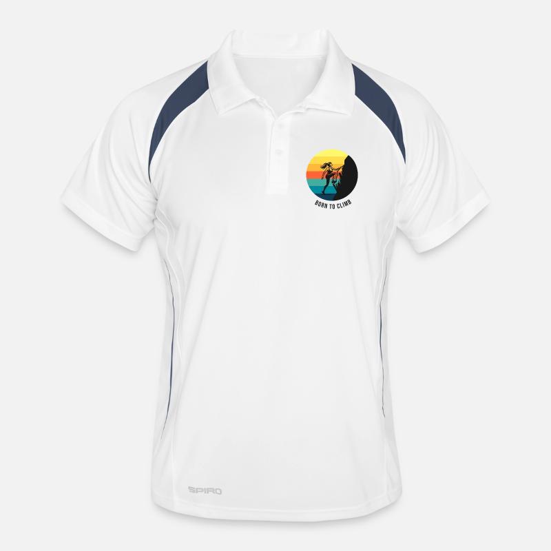 Fille grimpeuse née pour escalader le bloc arc-en-ciel Polo respirant Homme