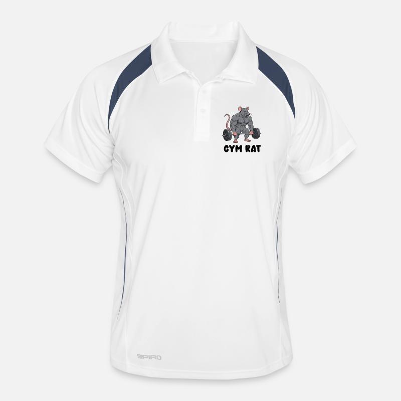 Muscular rat in comic style Men's Polo breathable
