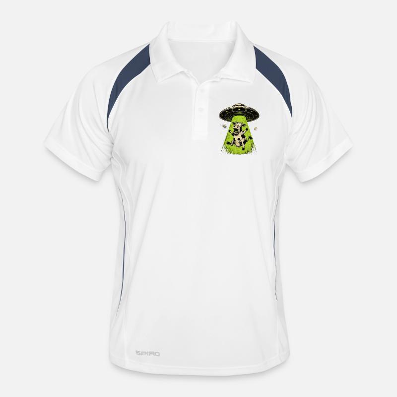 Enlèvement de vache extraterrestre Étrange-cœur surréaliste Polo respirant Homme