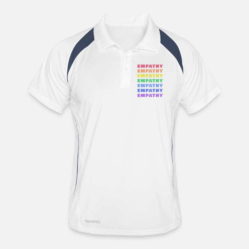 Empathie (Empathy) Regenbogen Schrift-Design Männer Polo atmungsaktiv