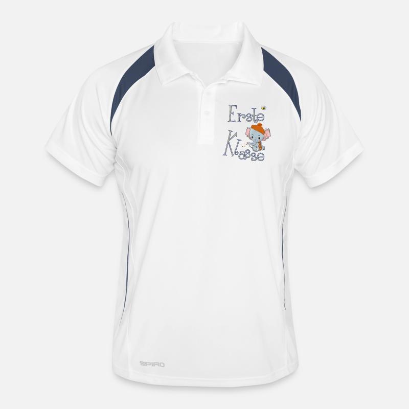 First Class, Elephant - Men's Polo breathable - white/navy