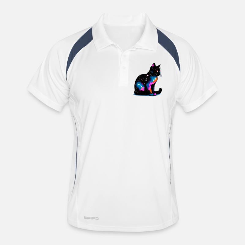 Cat - Men's Polo breathable - white/navy