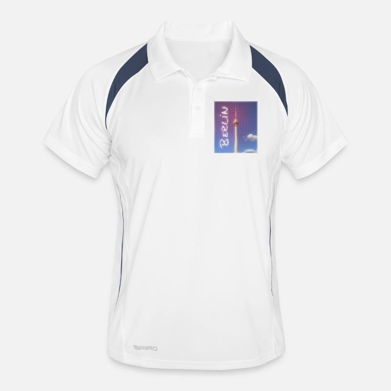 Berlin TV Tower Neon Design Men's Polo breathable