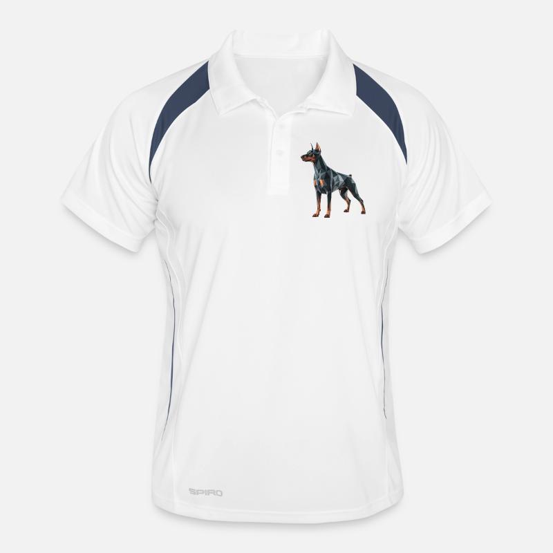Dobermann - Cooles Low-Poly-Logo Männer Polo atmungsaktiv