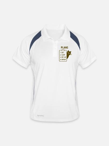 Cat Plan: Eat, Sleep, Pet - Men's Polo breathable - white/navy