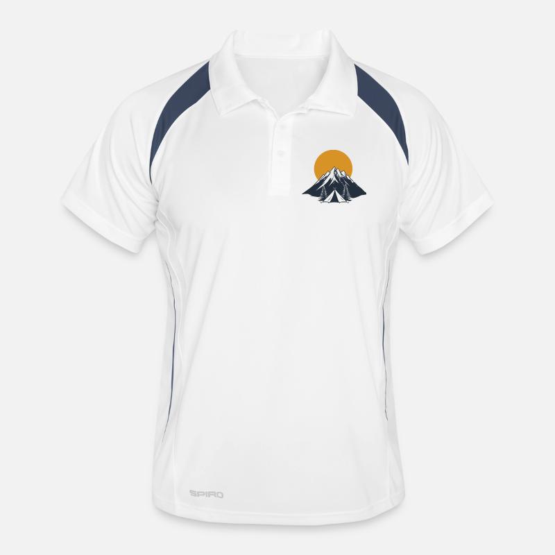 Tente devant une montagne Polo respirant Homme