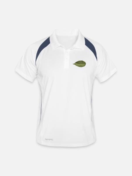 Leaf Structure Olive Green Pattern - Men's Polo breathable - white/navy