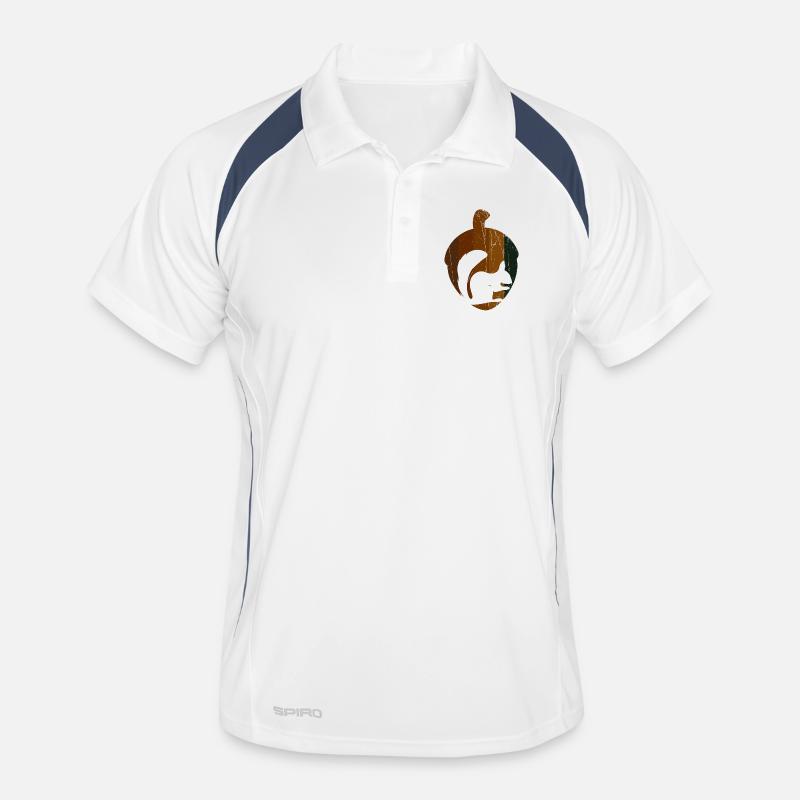 Haselnuss - Eichhörnchen - Männer Polo atmungsaktiv - Weiß/Navy