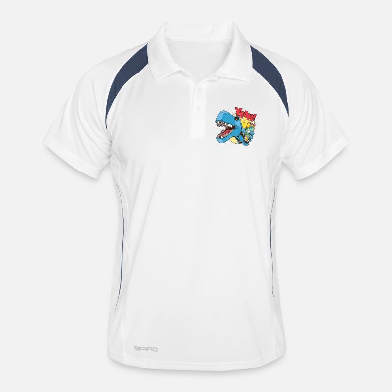 T-Rex avec canette de bière Polo respirant Homme