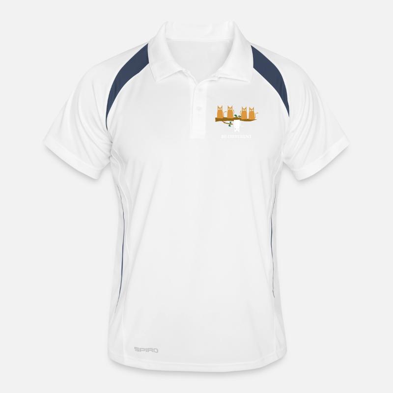 Be Different Funny Cats TShirt chat blanc Polo respirant Homme