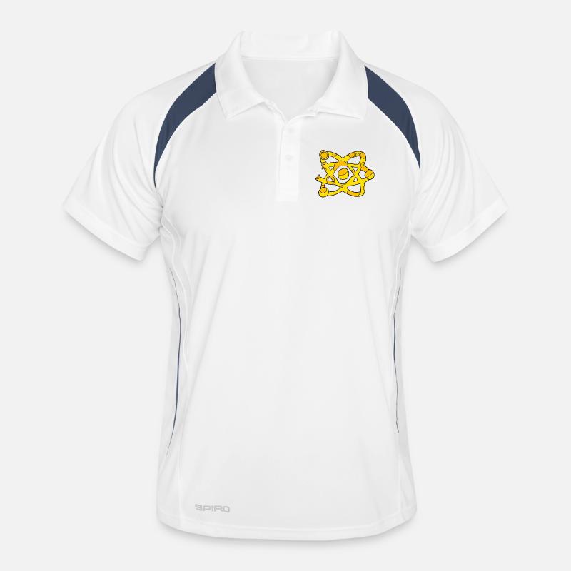 Atom Cheese Symbol Science Scientific Men's Polo breathable