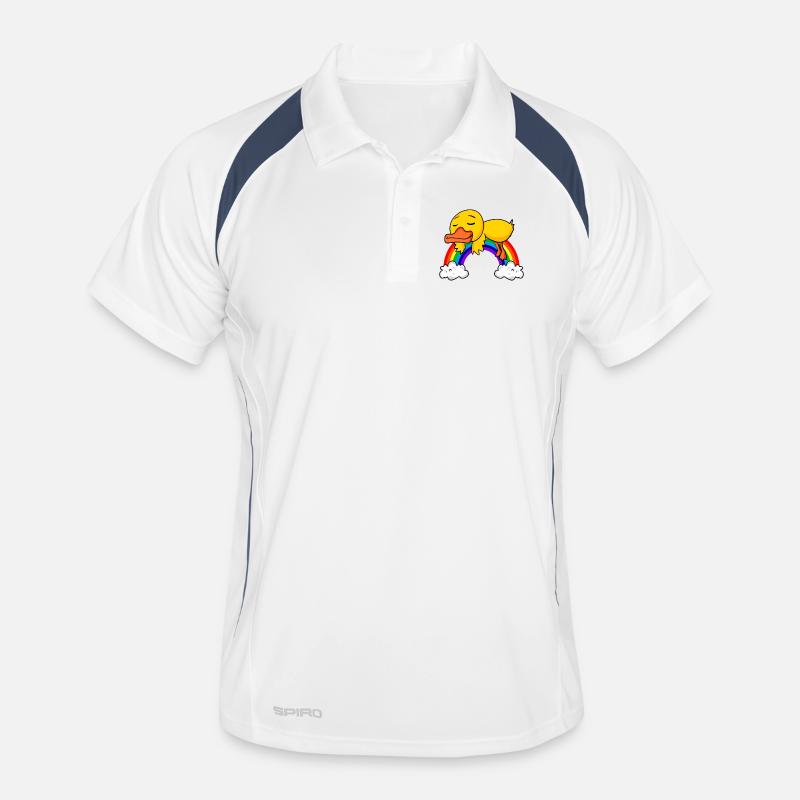 Rainbow Duck - Men's Polo breathable - white/navy