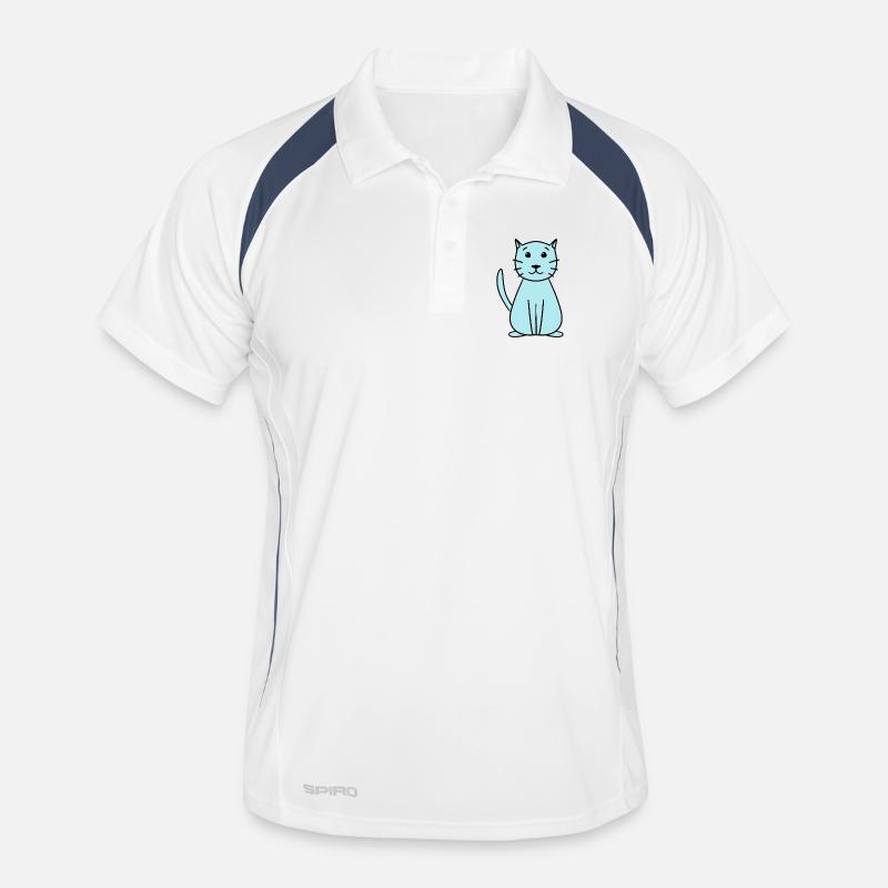 simple cute cat - Men's Polo breathable - white/navy