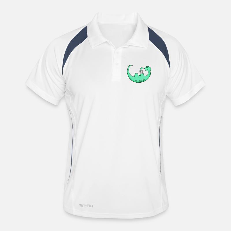 Dinosaur with baby dinosaur Men's Polo breathable