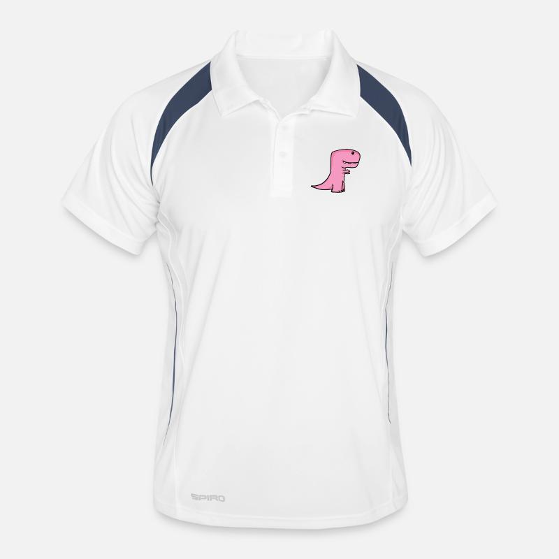 Dino Dinosaurier Rosa Pink Männer Polo atmungsaktiv
