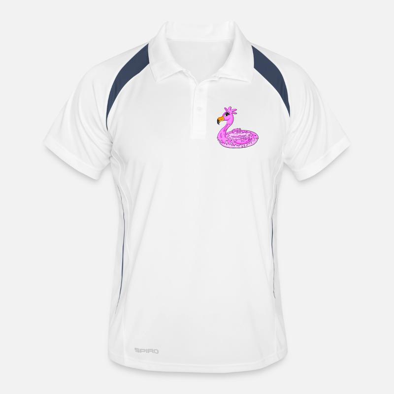Flamingo Donut Männer Polo atmungsaktiv
