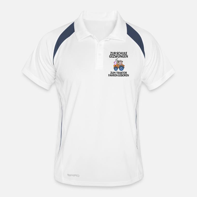 Schule Einschulung Traktor Geschenk Lustig Männer Polo atmungsaktiv